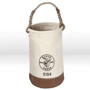 5104S Klein Tools Tool Bucket,Leather bottom canvas bucket,No. 1,Size 12"Dia 8"x 8",17",Rope