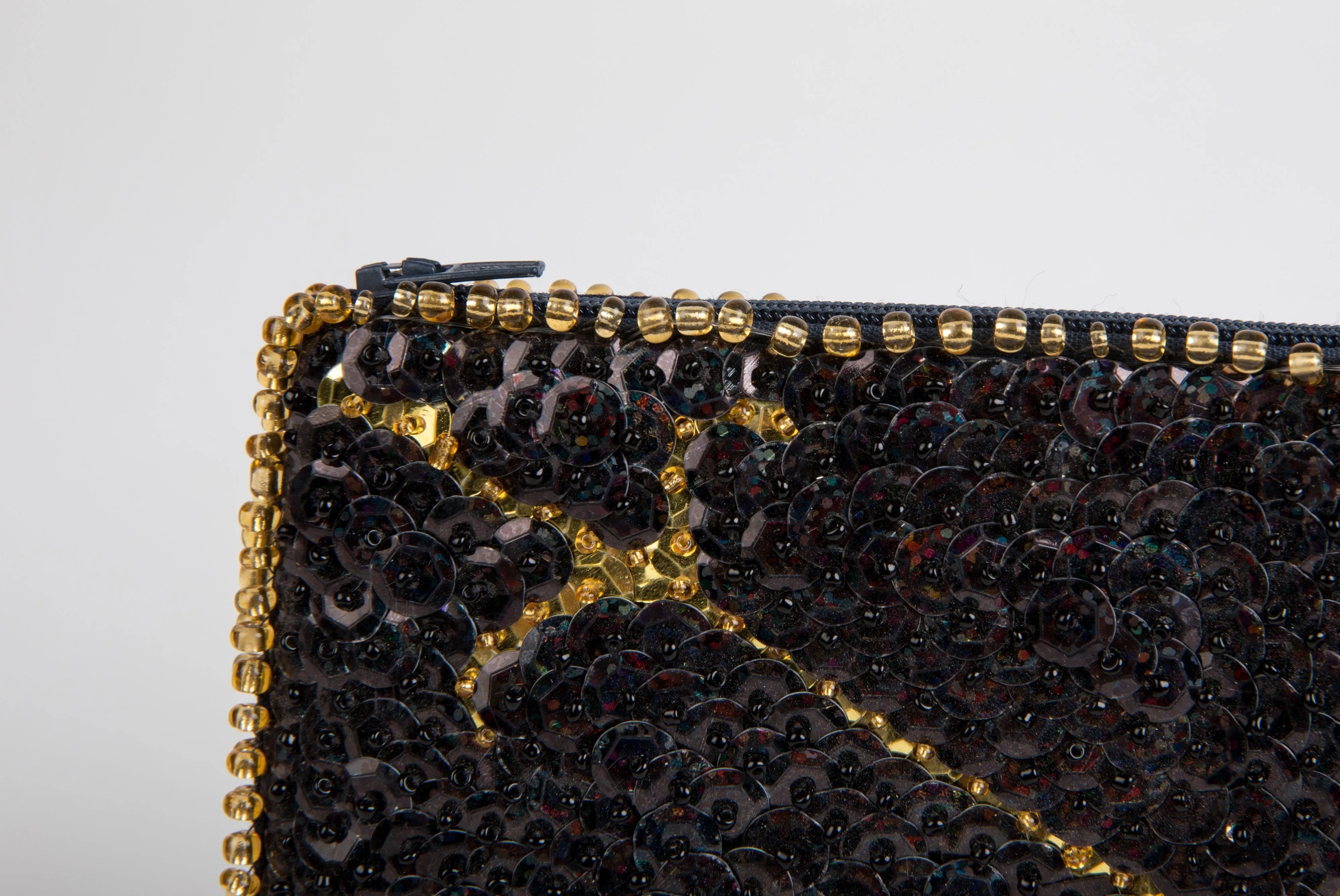 Ayizan Haitian Beaded Clutch - Black, Gold