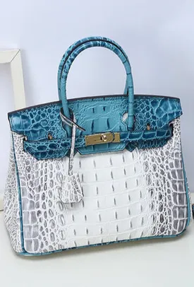 BECCA - BI-COLOR CROC KELLY BAG