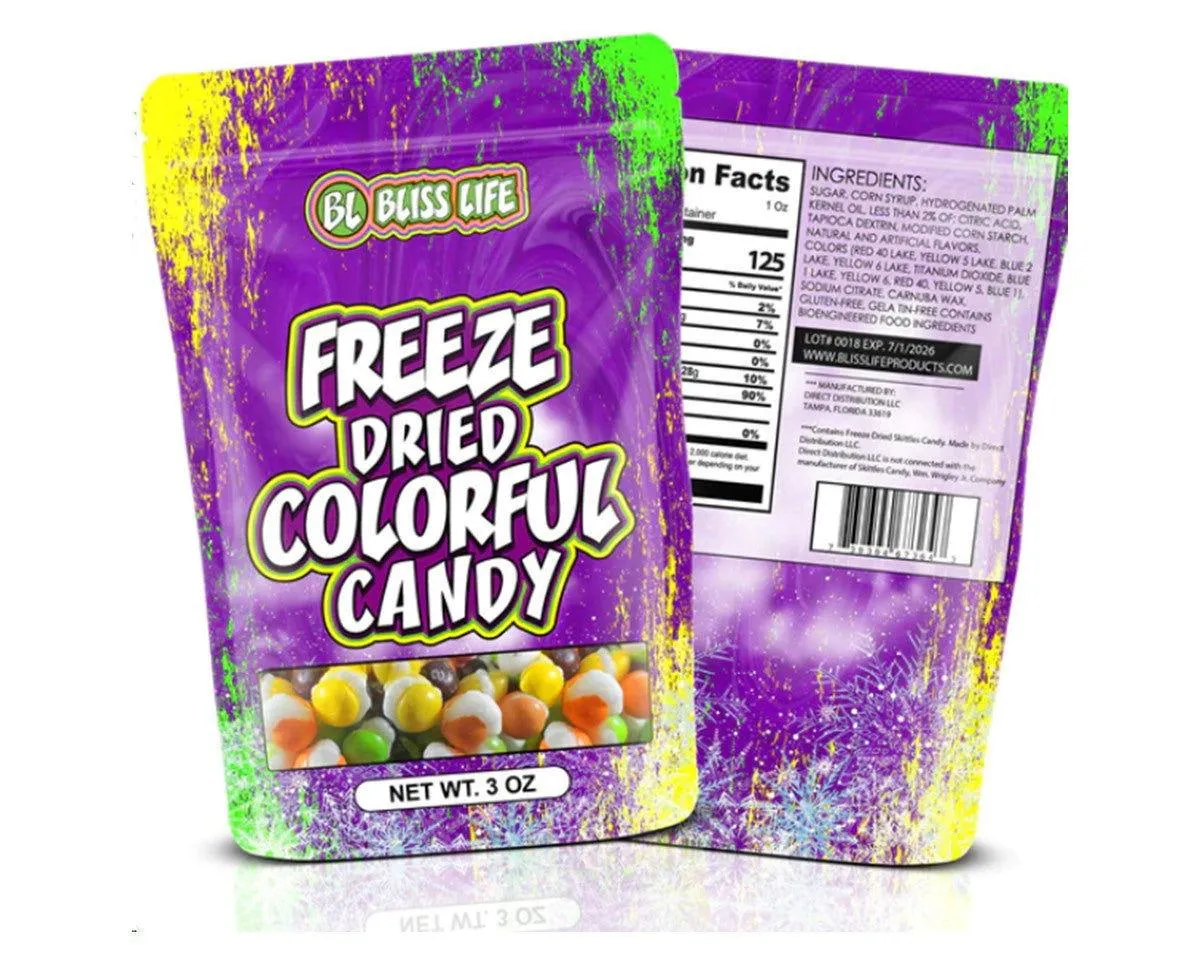 Bliss Life Freeze Dried Colorful Candy 3 oz. Bags