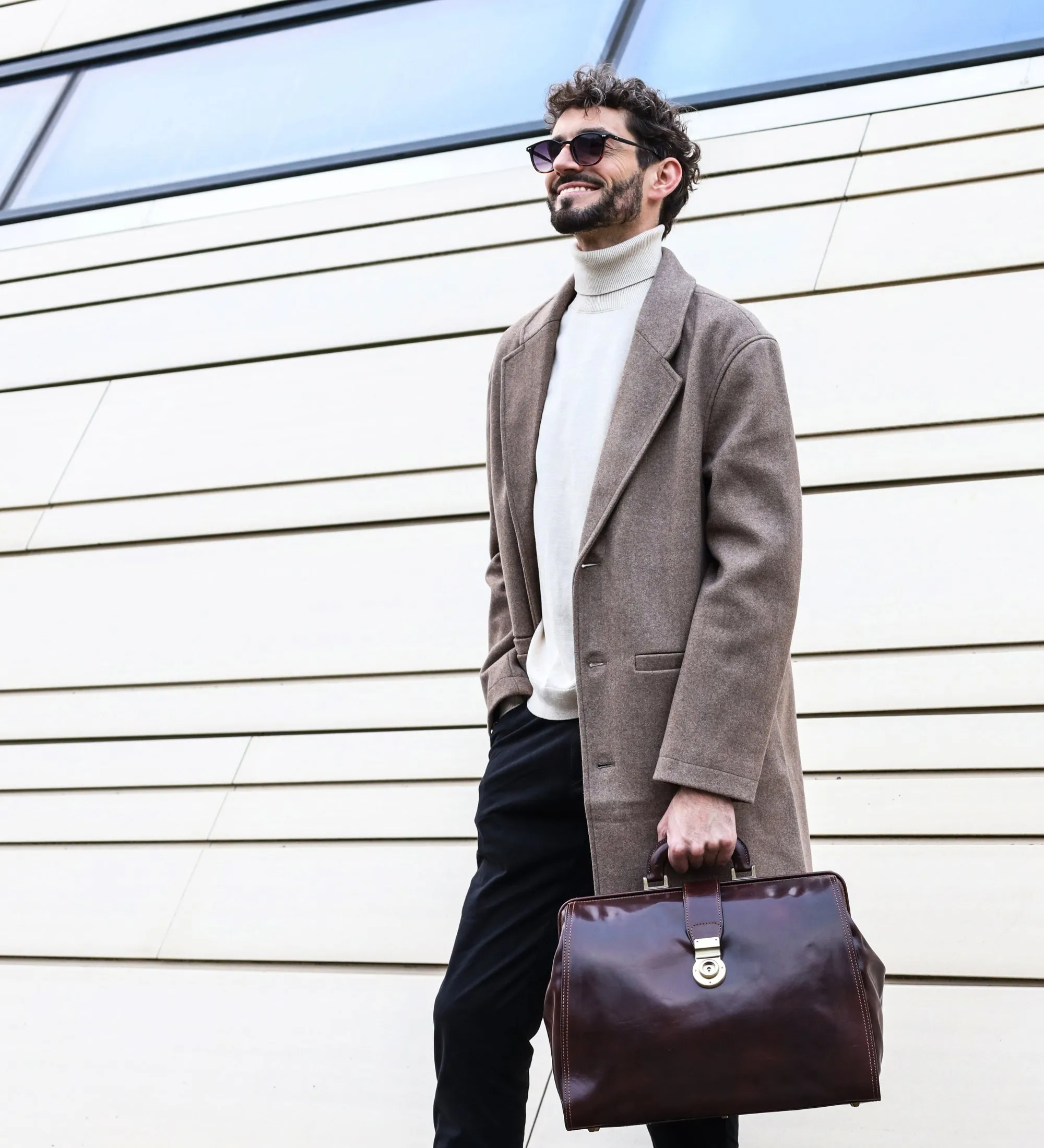 Brown Large Leather Doctor Bag - Mrs Dalloway