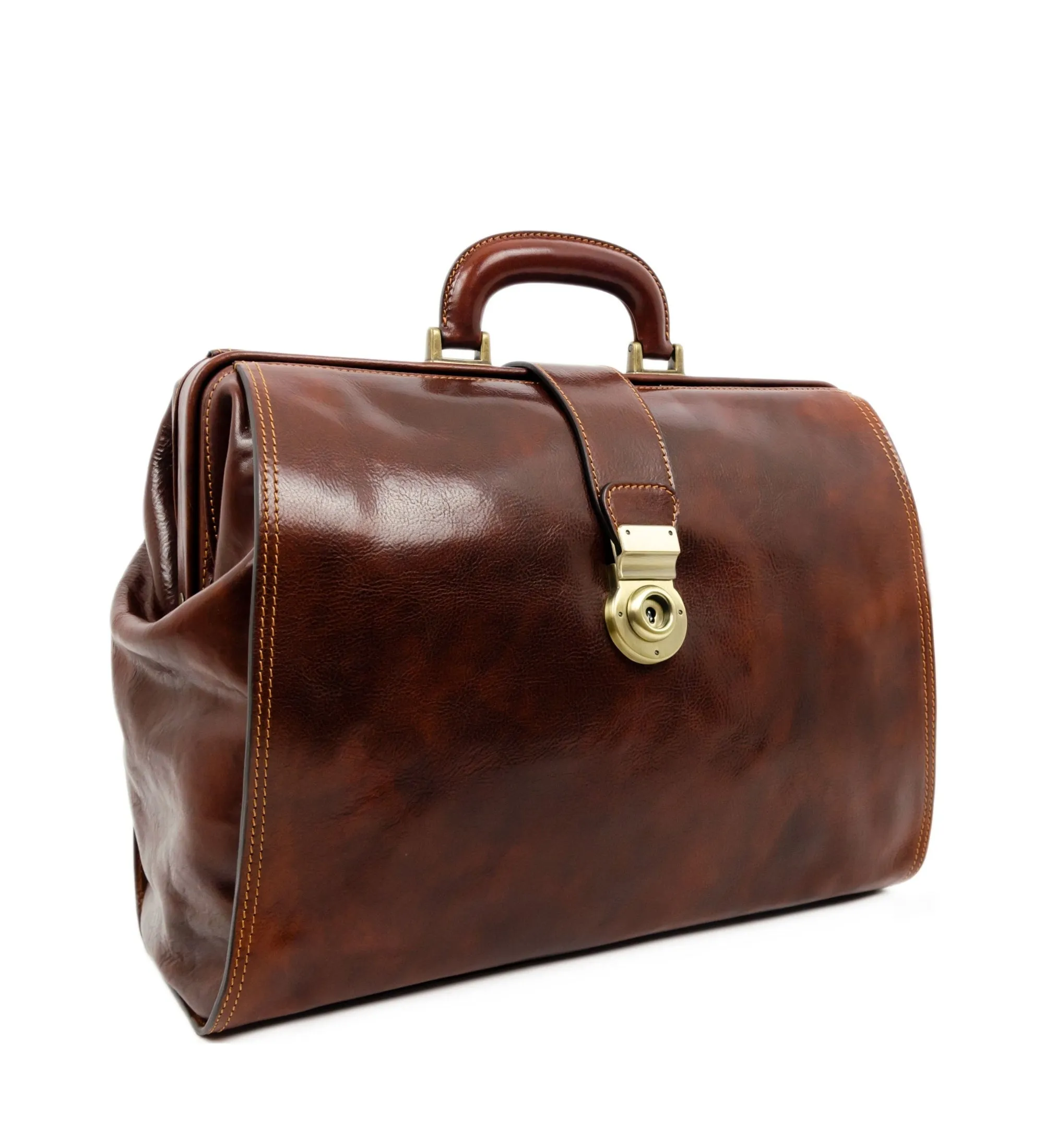 Brown Large Leather Doctor Bag - Mrs Dalloway