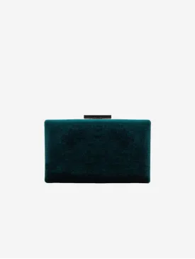 Clara Vegan Velvet Clutch | Green