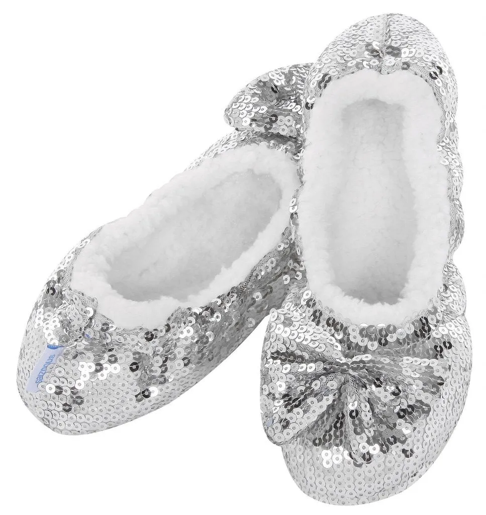 Classic Silver Sequin Slippers  KIDS SIZES