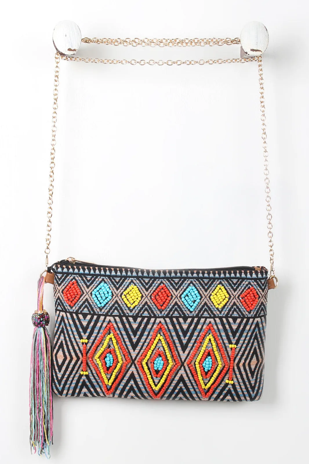 Colorful Beaded Embellishments Clutch