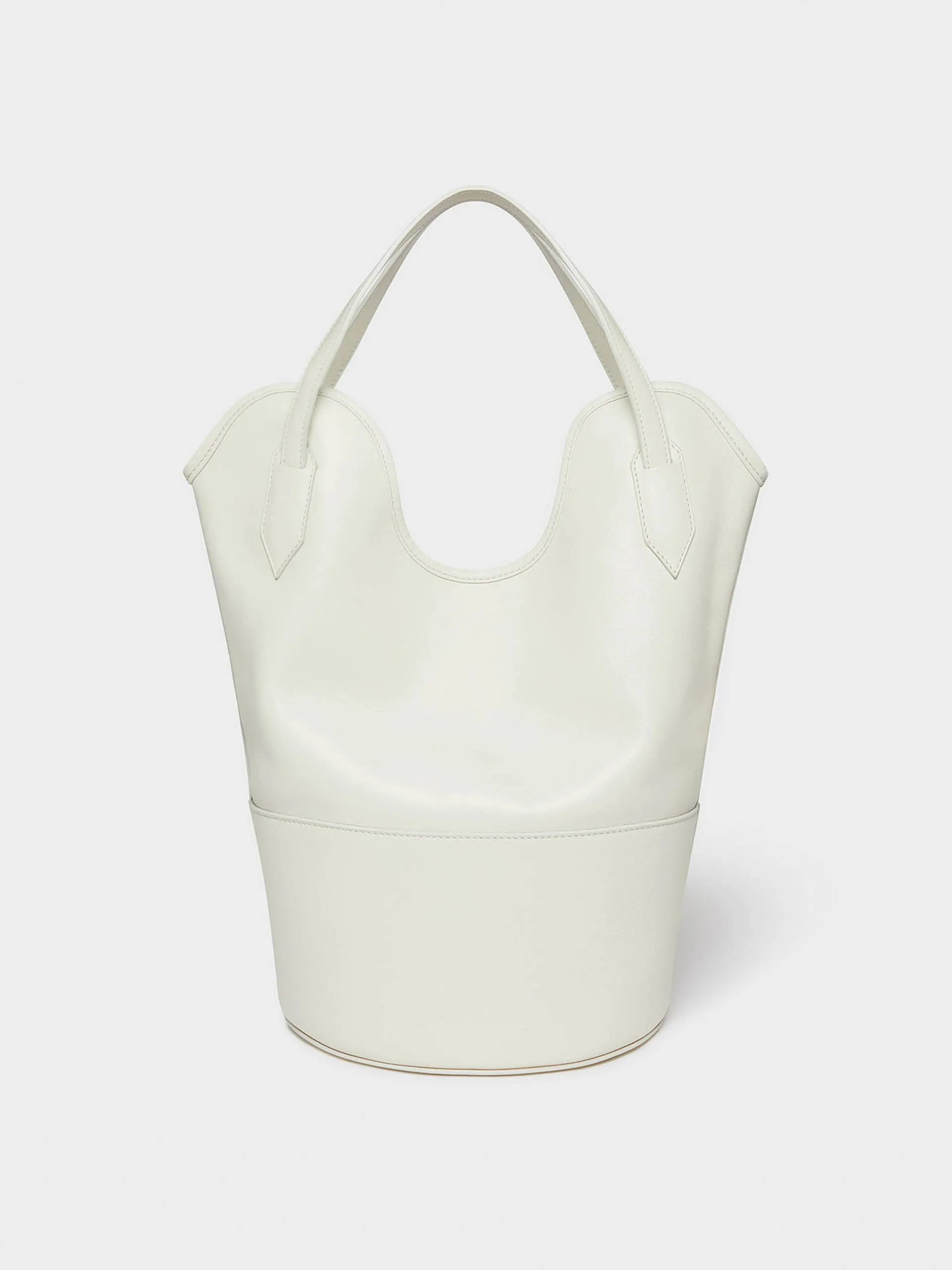 Cream small Ray bucket bag