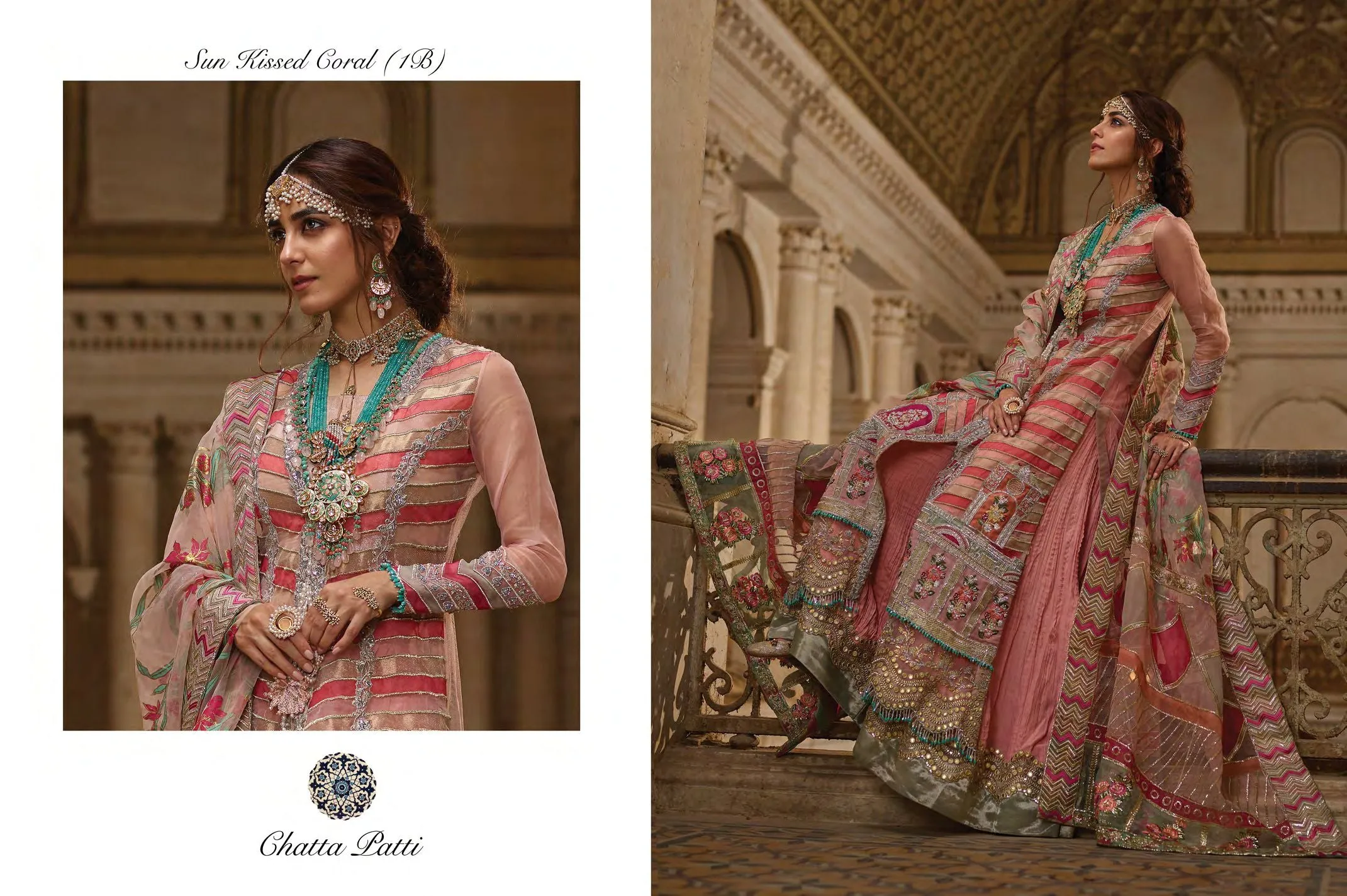 Crimson Luxe by Saira Shakira – Wedding Collection 2019 – D1-B Chata Patti - Sun Kissed Coral