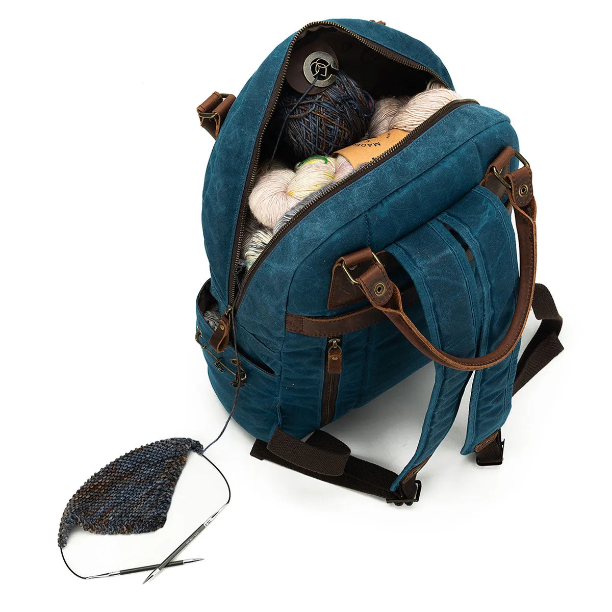 della Q Crochet Crowd - Maker's Canvas Backpack Bundle - Ocean (Pre-Order, Ships December)