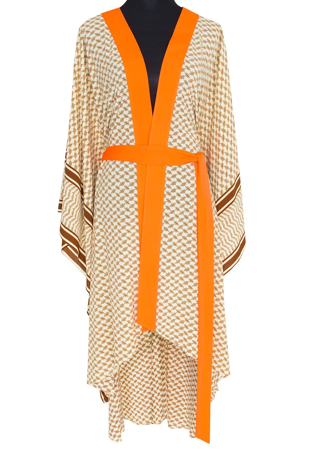 Desert - Sand Kimono Skull (Neon Orange)