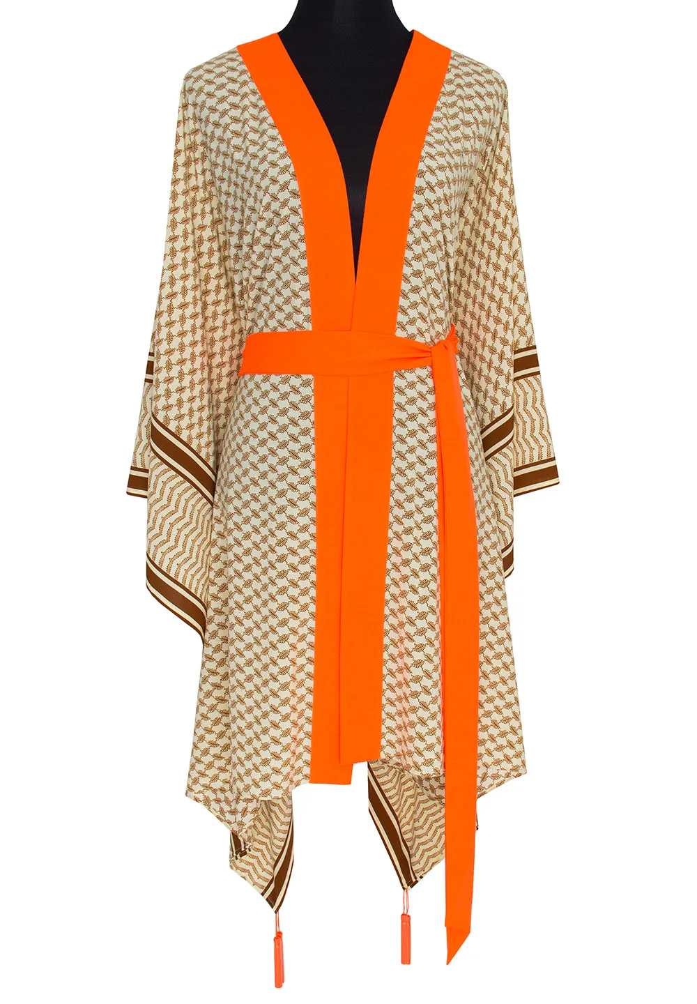 Desert - Sand Kimono Skull (Neon Orange)