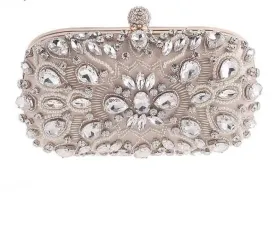 Diamond Rhinestone Beaded Wedding Clutch Purse Luxury Handbag