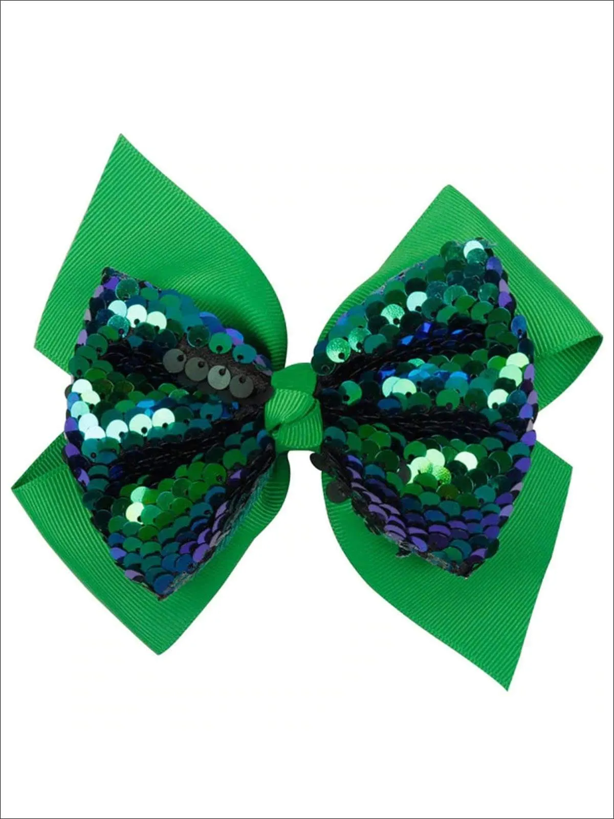 Girls 5" Sequined Bow Hair Clip (8 Color Options)