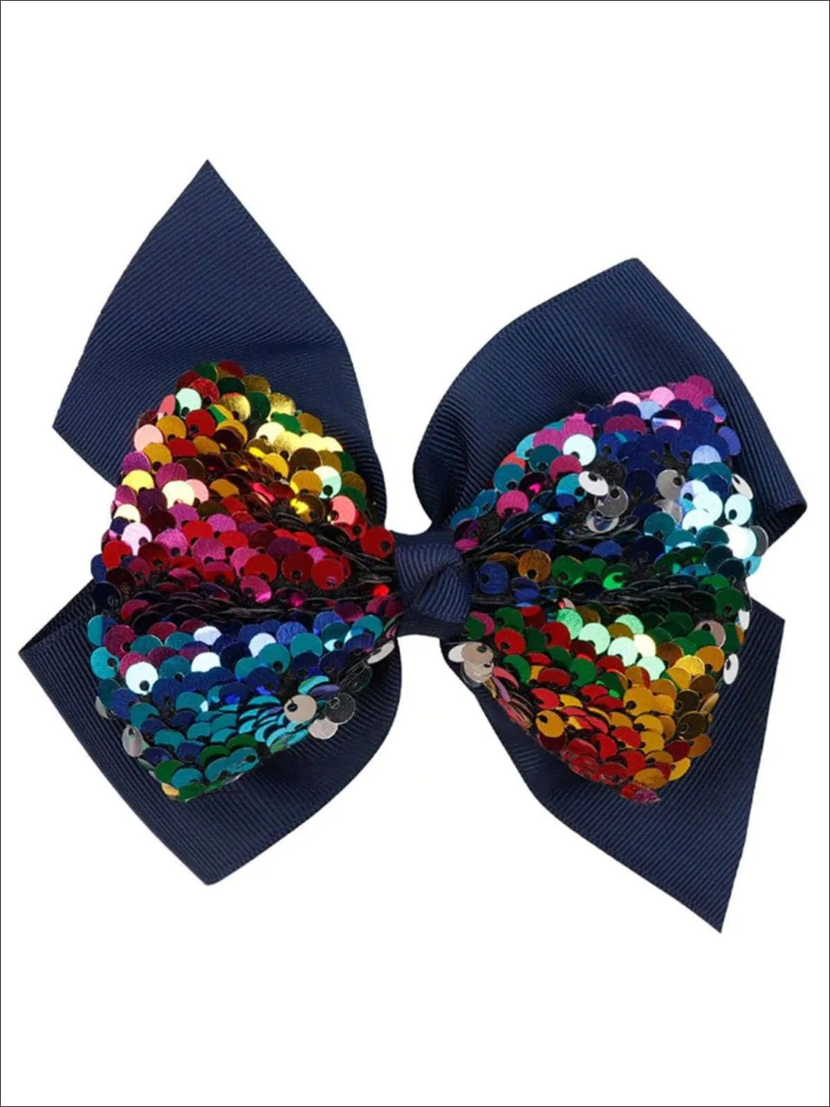 Girls 5" Sequined Bow Hair Clip (8 Color Options)