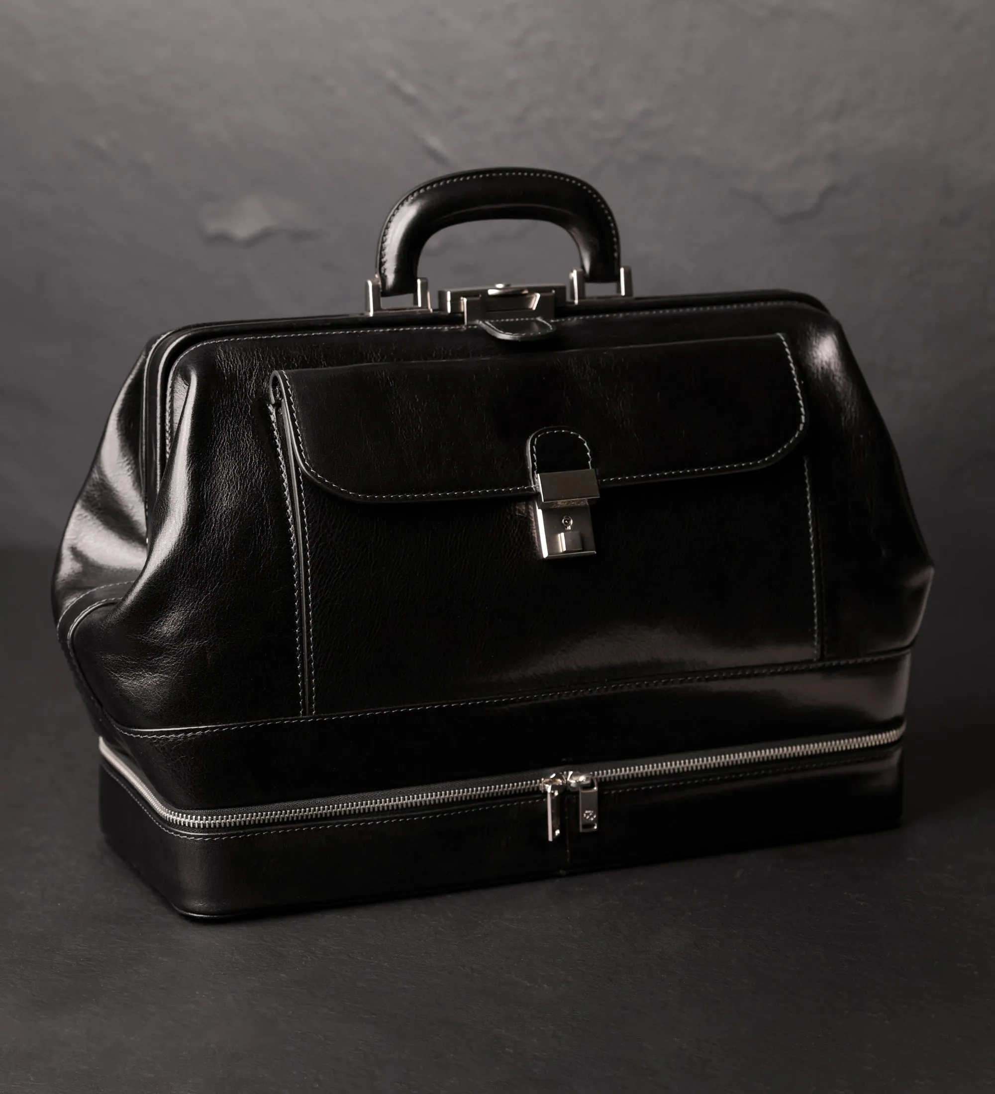 Large Italian Leather Doctor Bag - The Master and Margarita