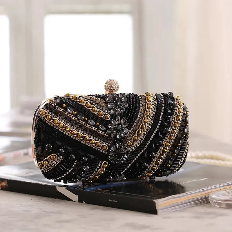 Luxy Moon Crystal Evening Bags for Wedding Party Flower Rhinestone Clutch Purses