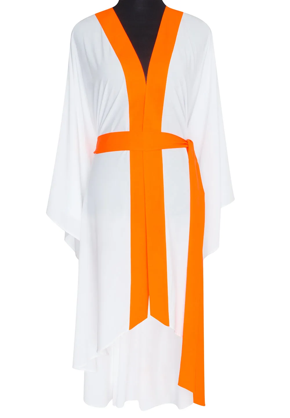 Monochrome - White Kimono Evil Eye (Neon Orange)