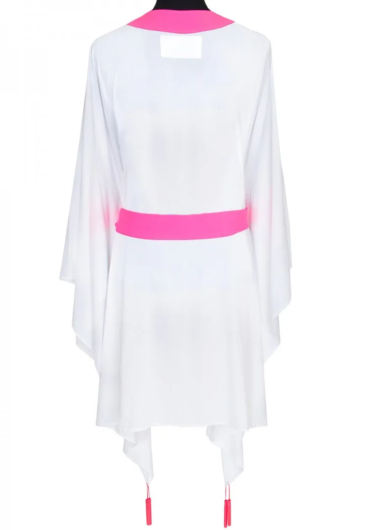 Monochrome - White Kimono (Neon Pink)