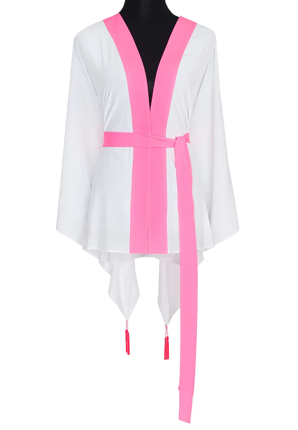 Monochrome - White Kimono (Neon Pink)