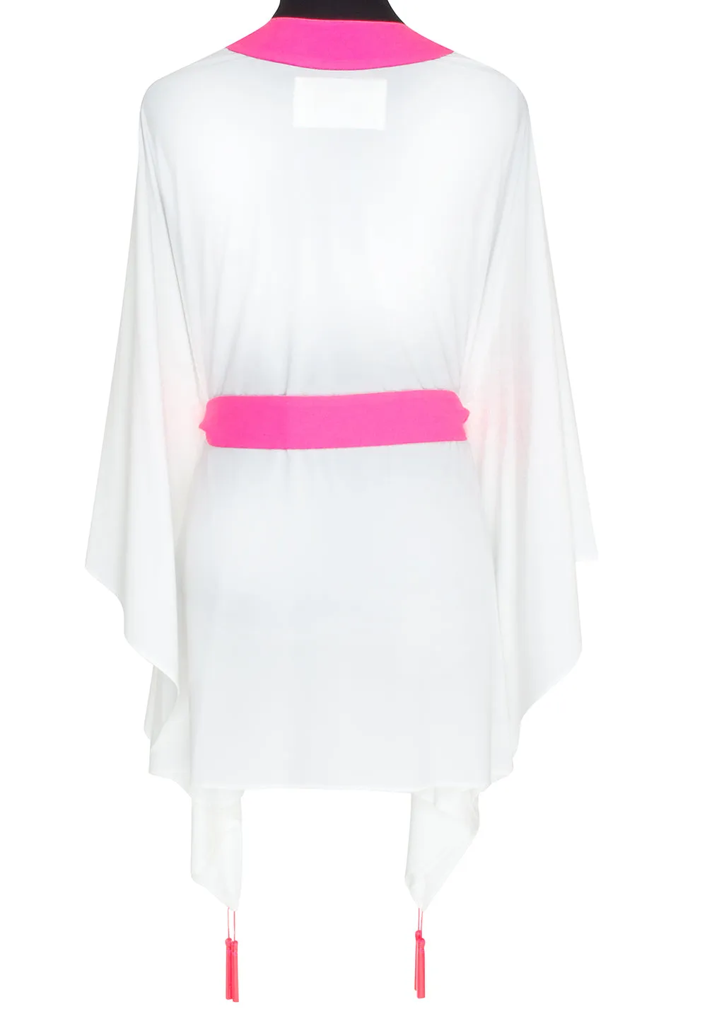 Monochrome - White Kimono (Neon Pink)