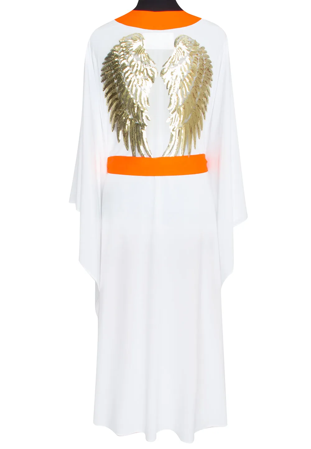 Monochrome - White Kimono Wings (Neon Orange)