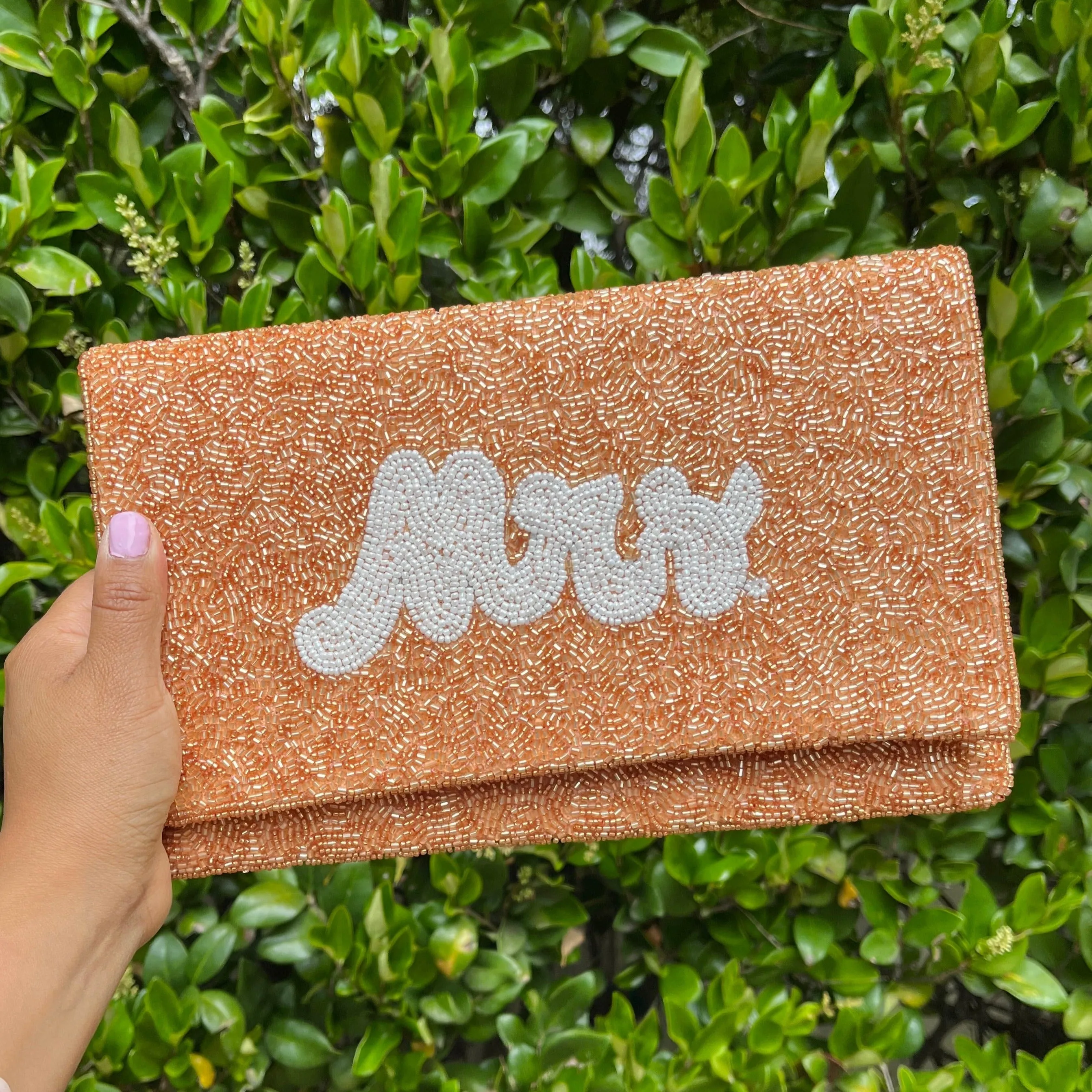 MRS Beaded Clutch Purse (Rose Gold)