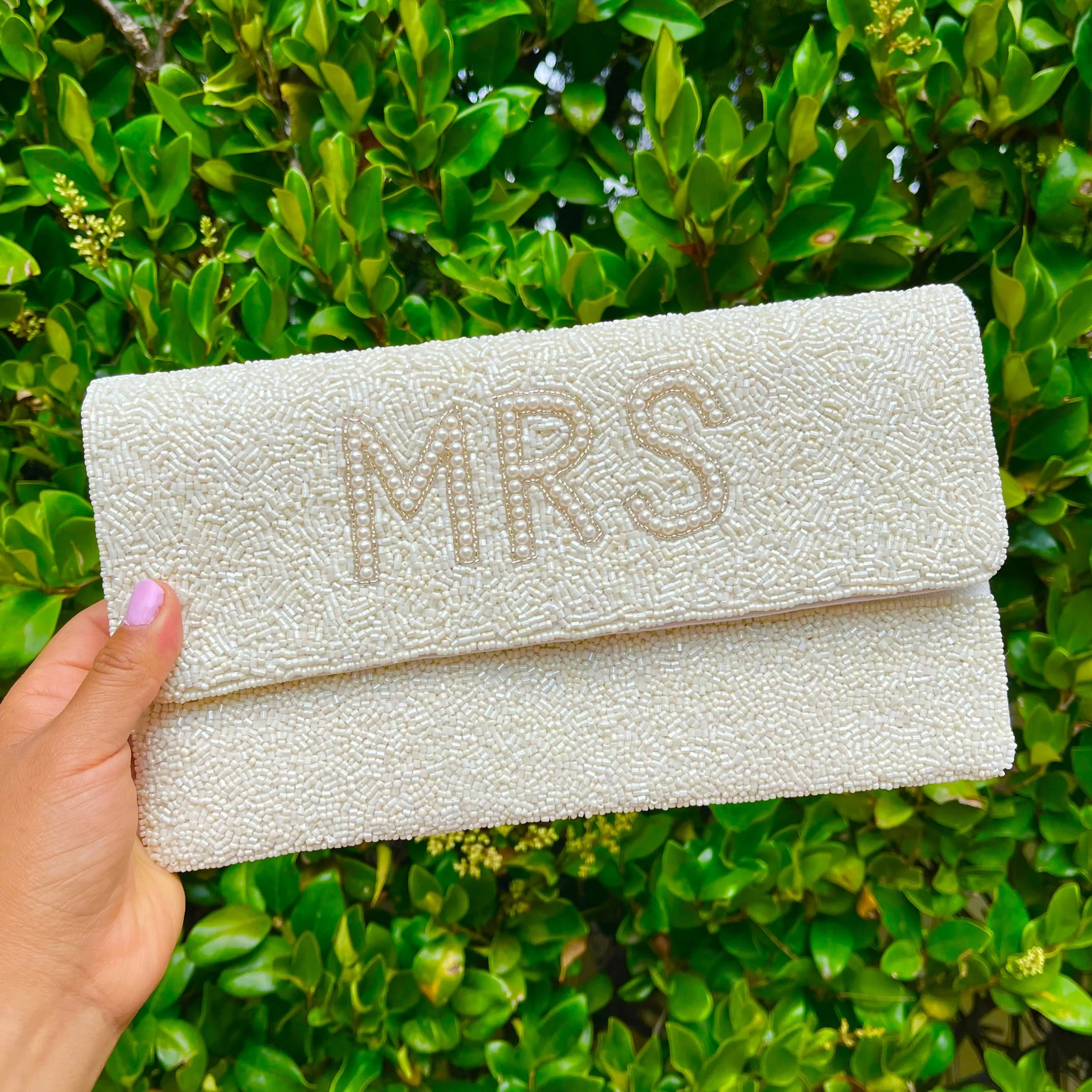 MRS Pearl Beaded Clutch Purse