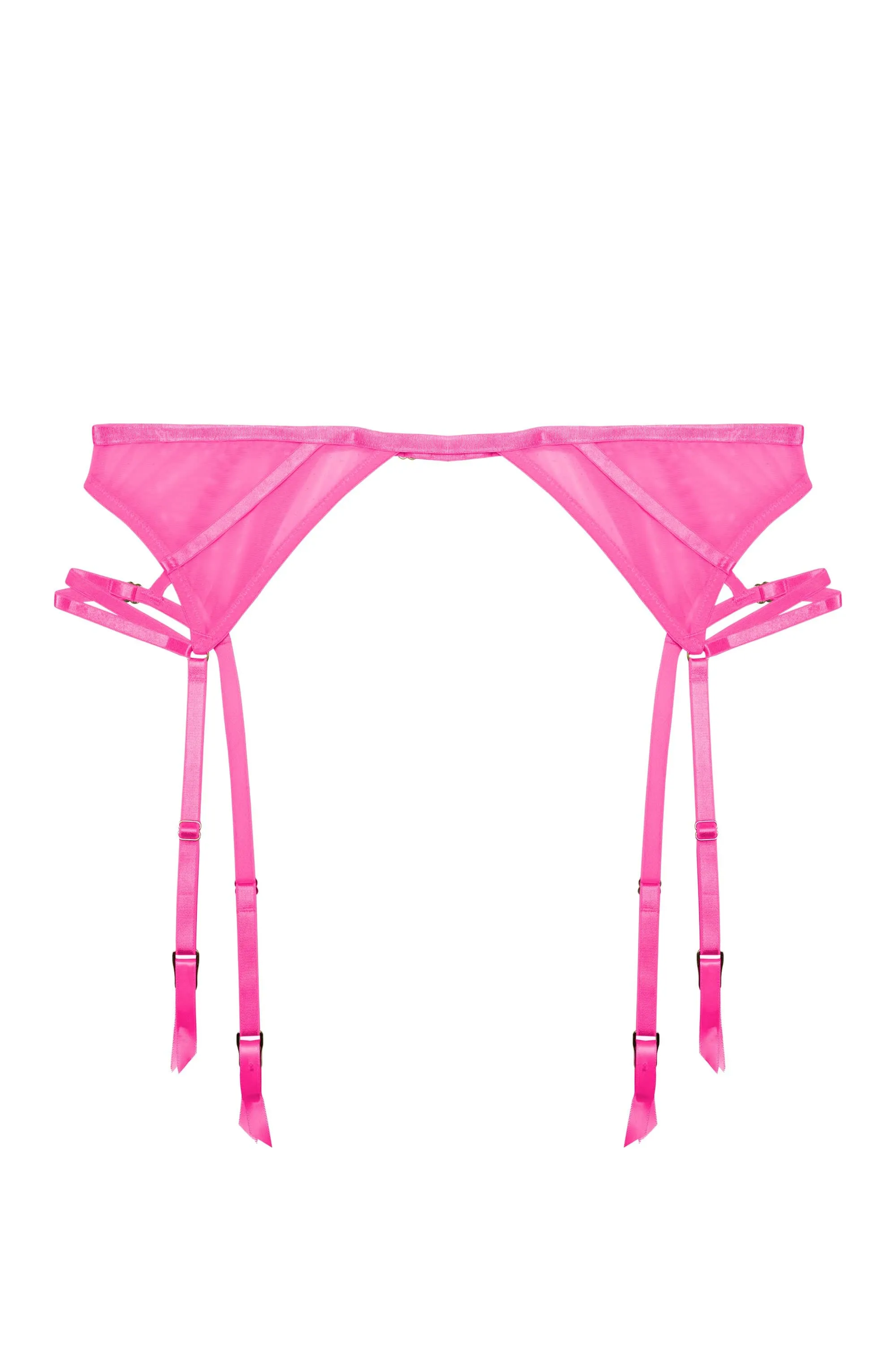 Penny Neon Pink Strappy Mesh Suspender Belt