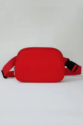 Red Nylon Adjustable Belt Bag