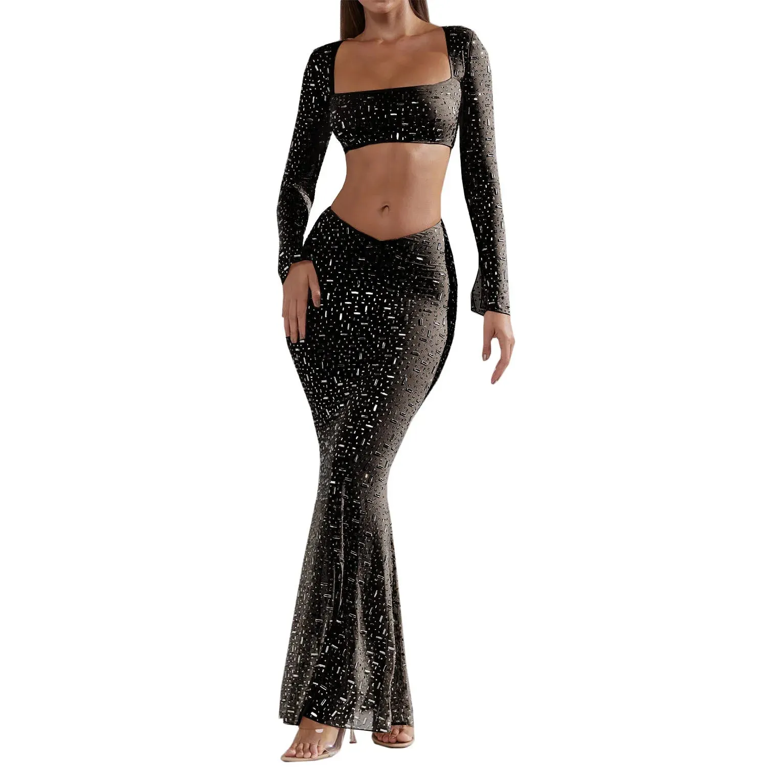 Sequined Sexy Strap Evening Dress Women Diamond Sleeveless Slim Hip Package Tube Top Shinny Dresses 2023 Party Bodycon Robe