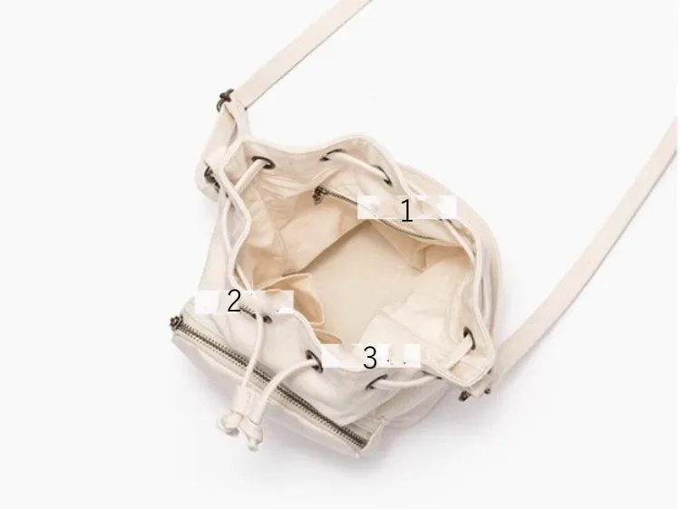 Small Cotton Canvas Bucket Bag Canvas Crossbody Bucket Bag