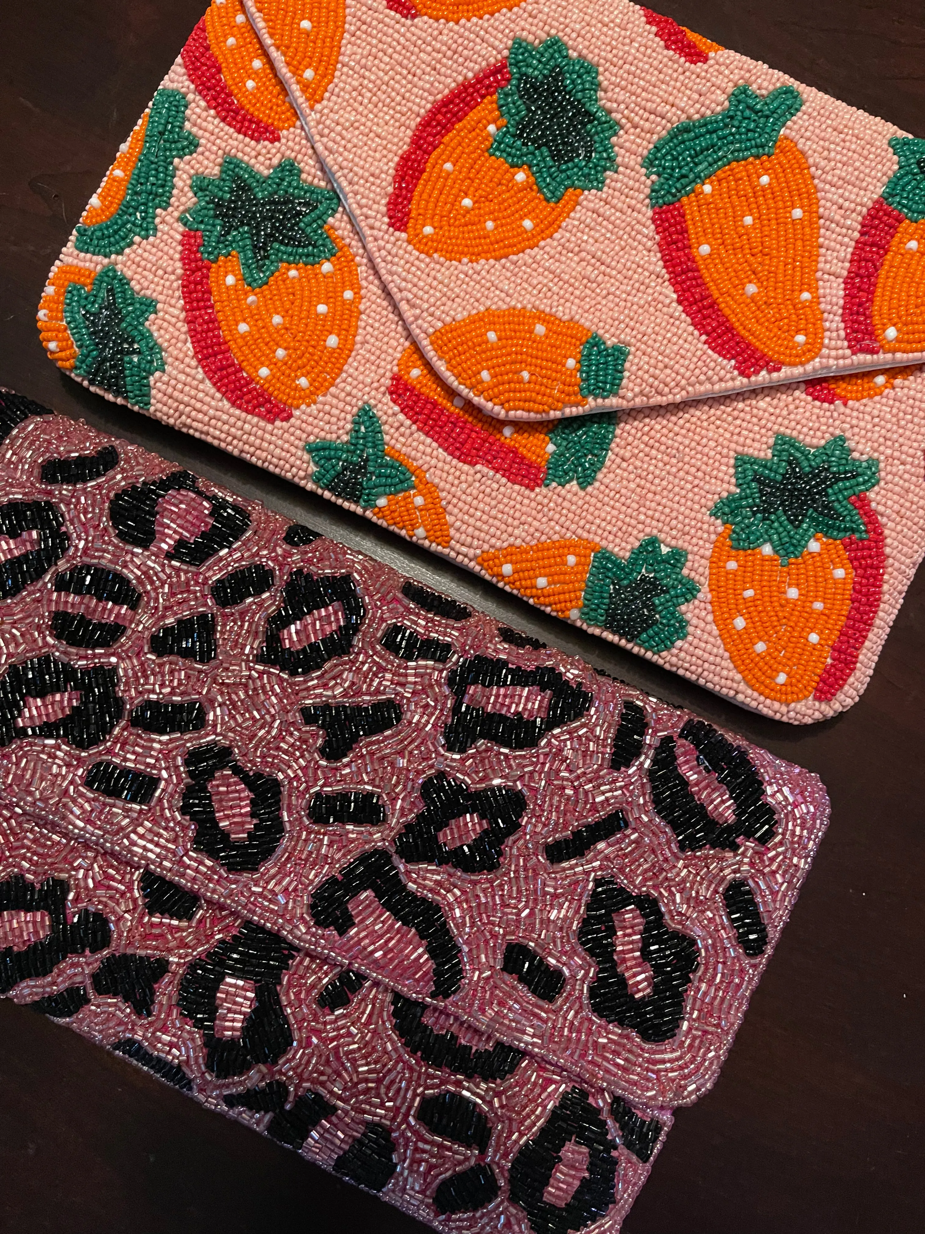 Strawberry Handmade Beaded Clutch