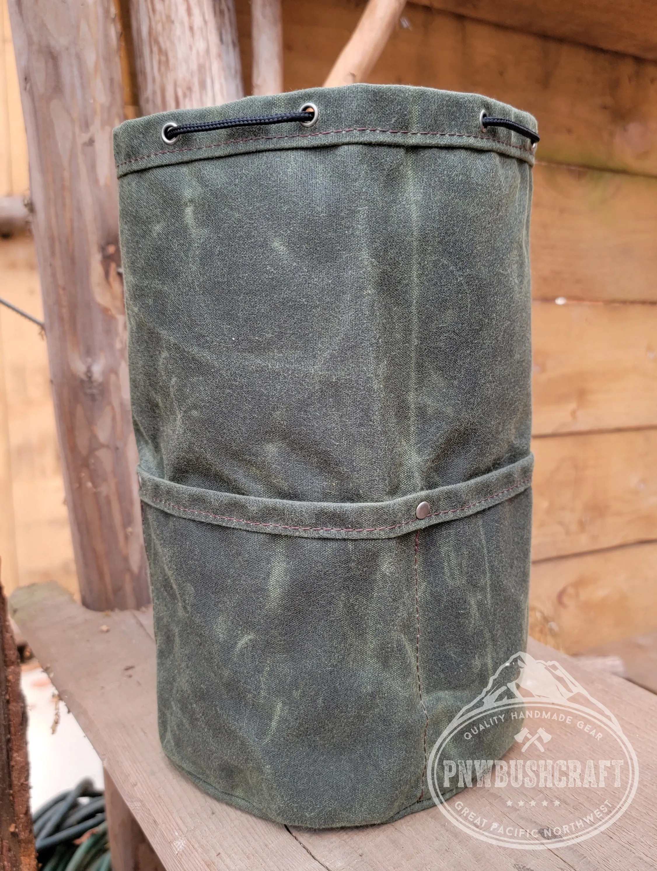 The Cedar Bucket Bag with Outside pockets Available in 5 sizes Perfect for Organizing Your Kit