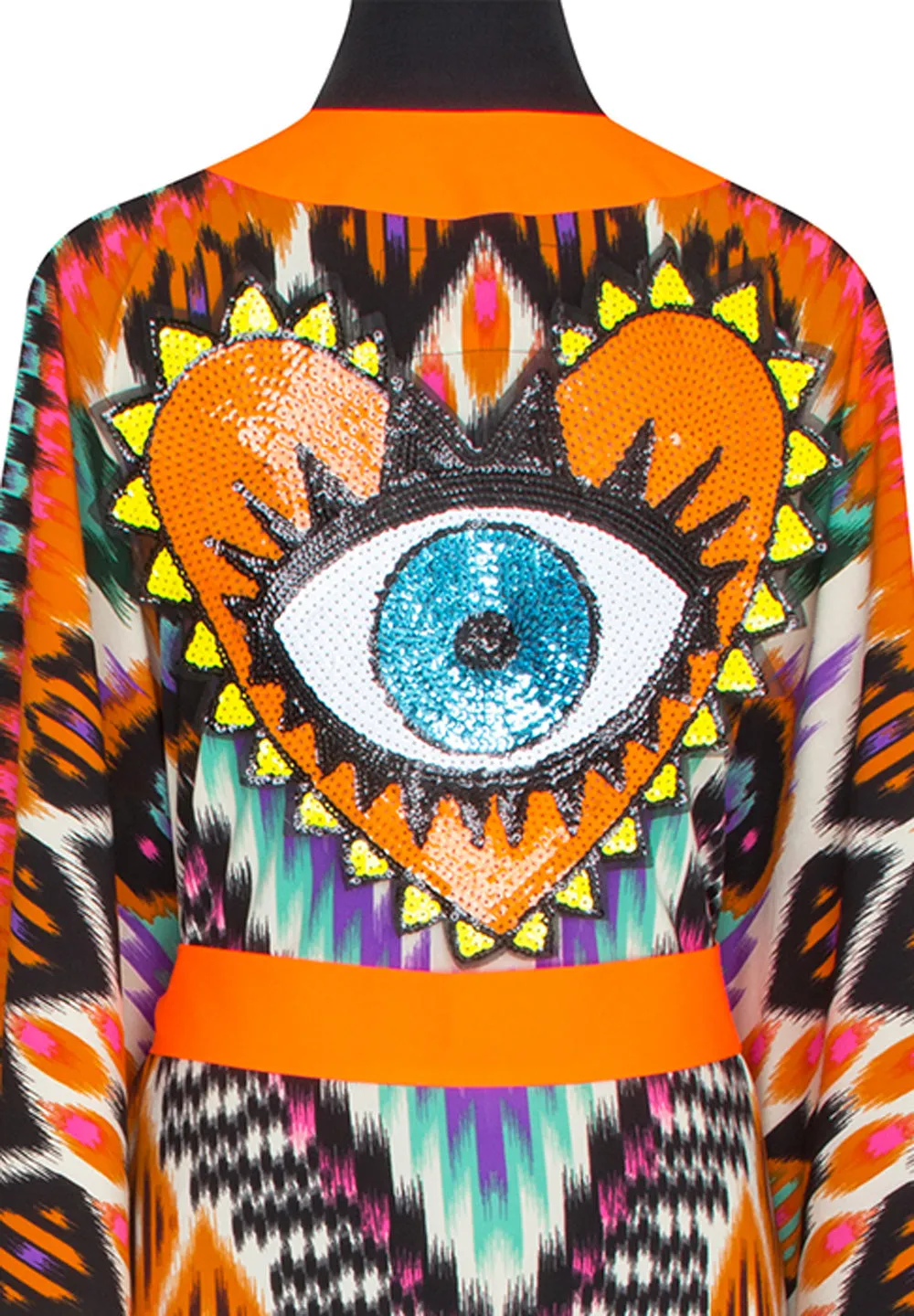 Tribal – Orange Apache Kimono Evil Eye (Neon Orange)