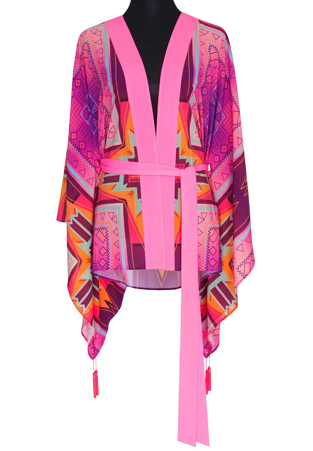 Tribal - Pink Kimono Skull (Neon Pink)