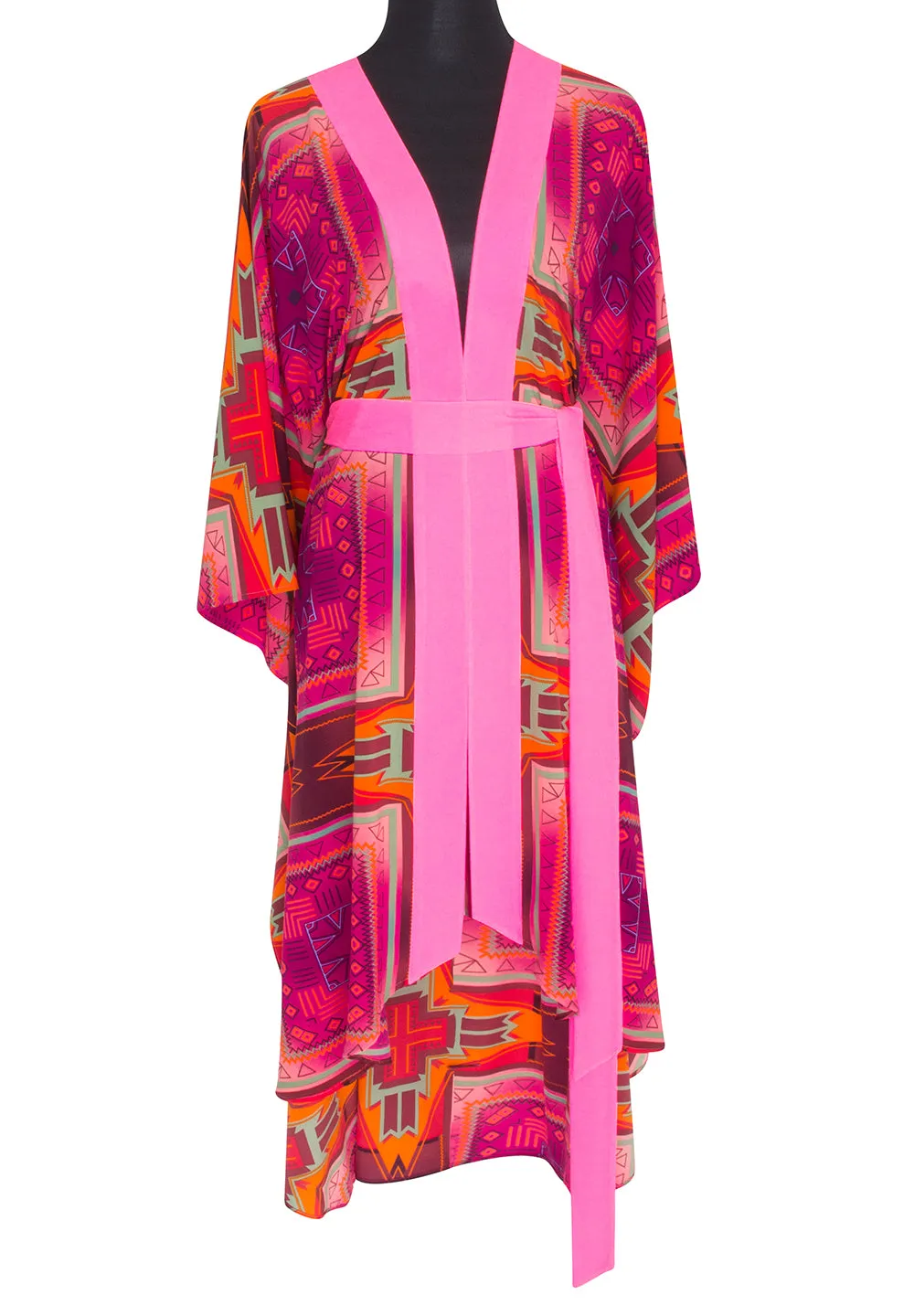 Tribal - Pink Kimono Skull (Neon Pink)