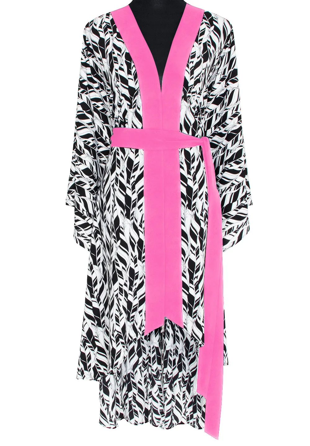 Tulum – Feathers Kimono (Neon Pink)