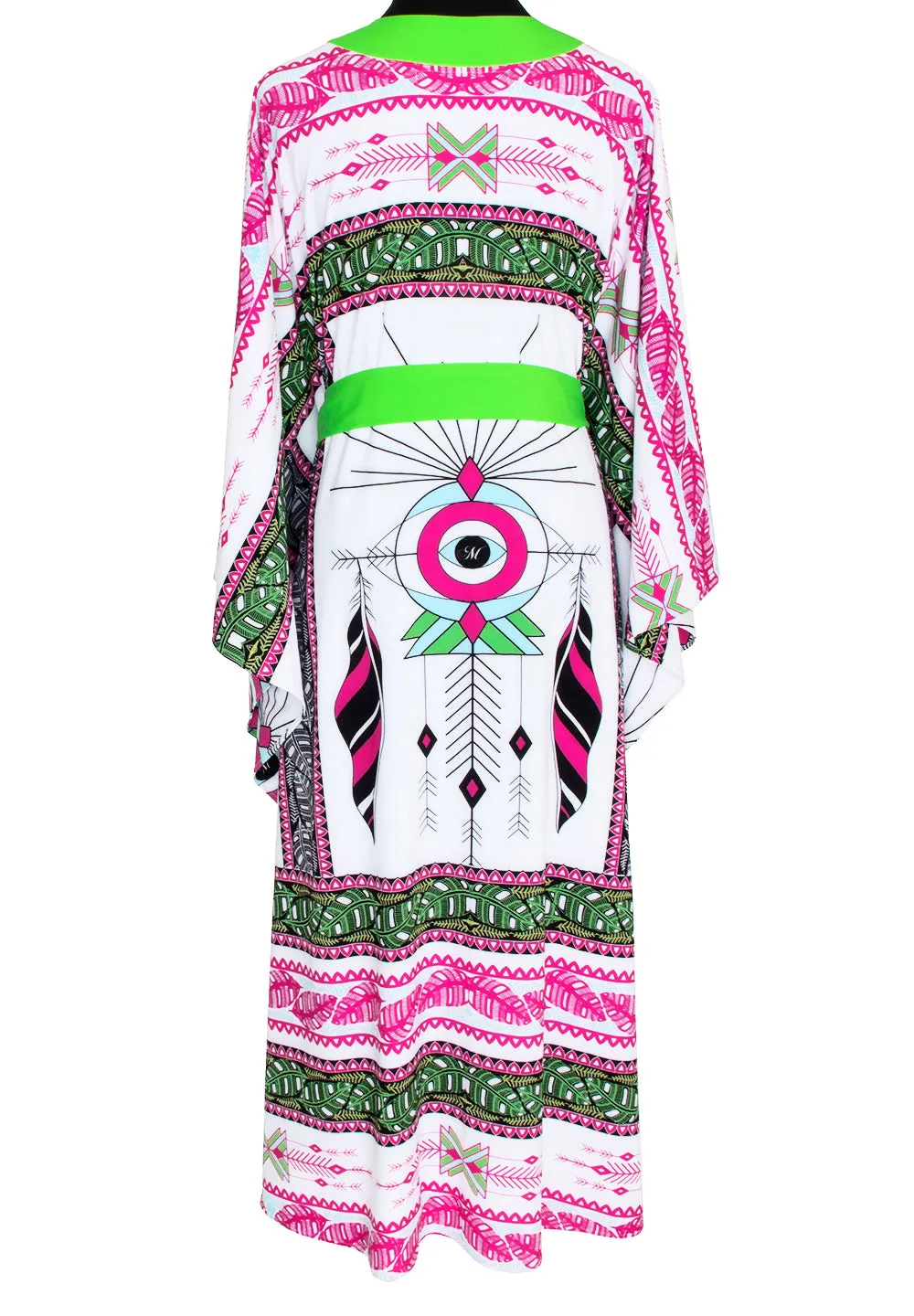 Tulum – Rainbow Magic Kimono (Neon Green)