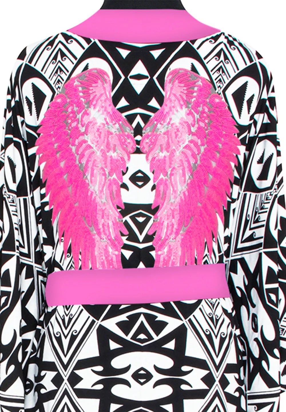 Tulum – Tribal Kimono Wings (Neon Pink)