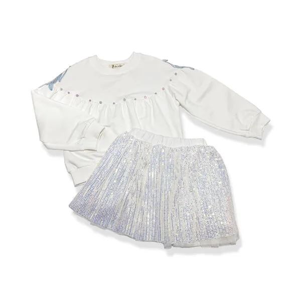 White Sequin Skirt