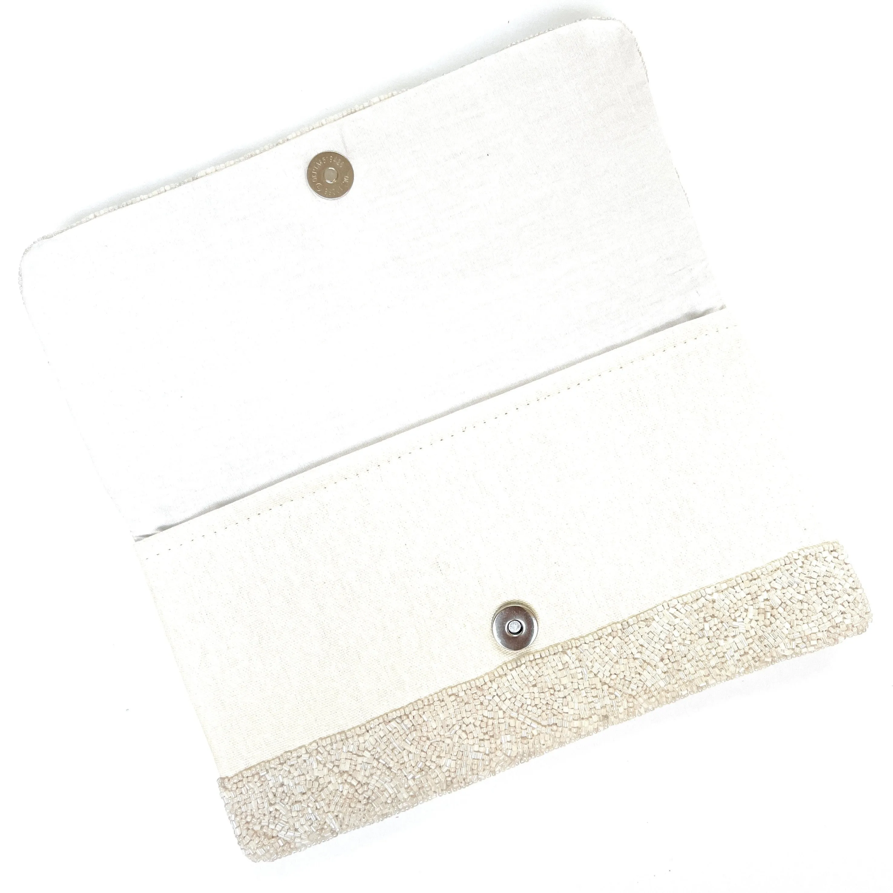 White Star Beaded Clutch Purse