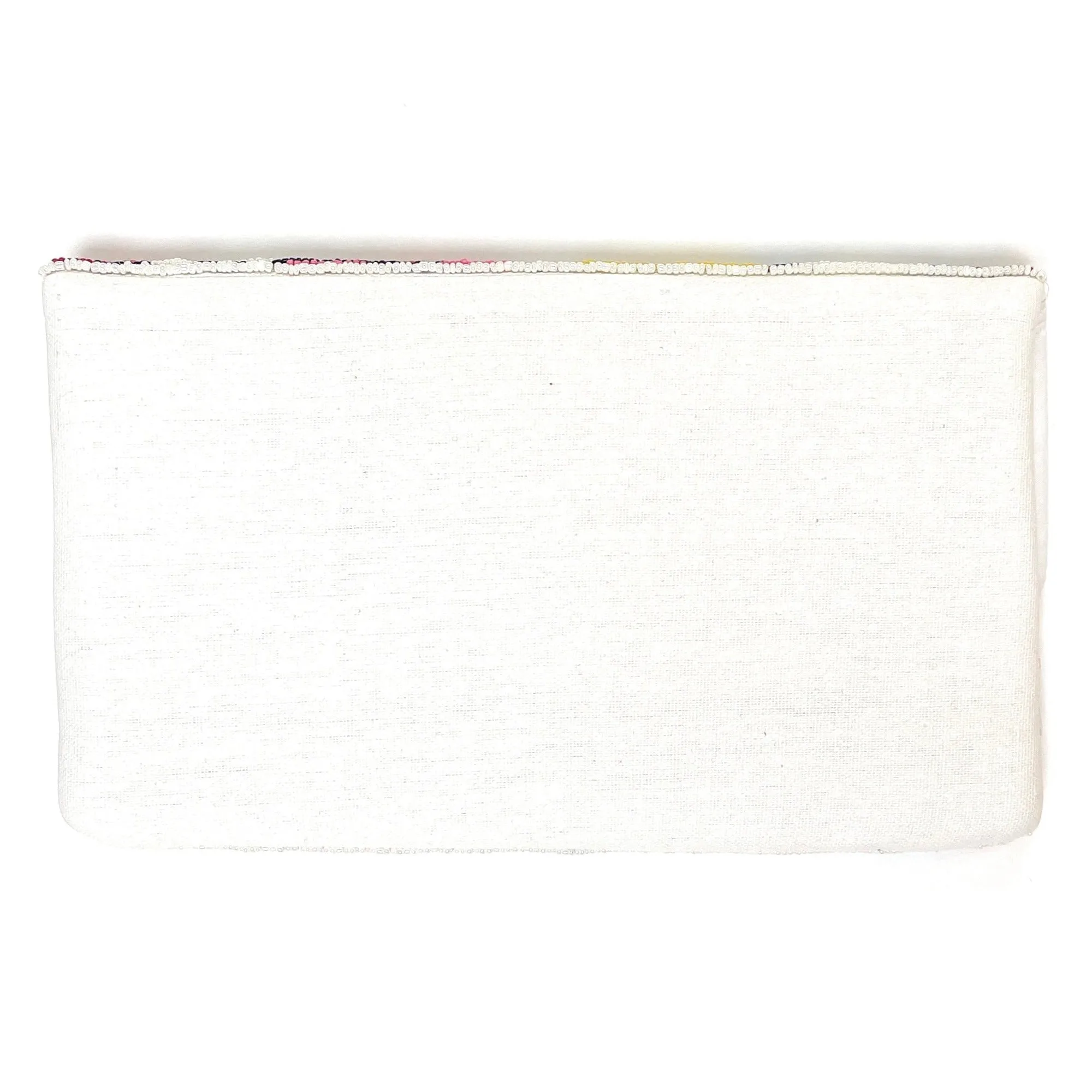 White Star Beaded Clutch Purse